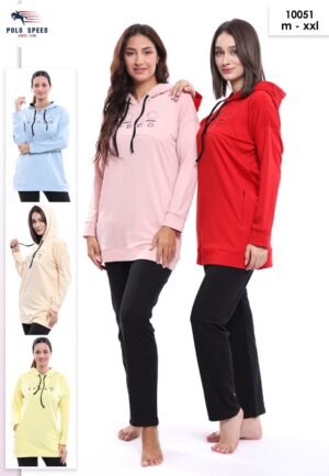 Polo Speed Sweat long à capuche – Réf 10051 – Couleurs assorties