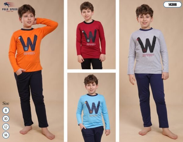 Polo Speed Pyjama garçon – Réf 14308 – Couleurs assorties