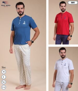 Polo Speed Pyjama homme manches courtes – Réf 15117 – Couleurs assorties