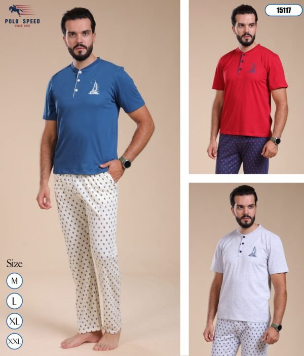 Polo Speed Pyjama homme manches courtes – Réf 15117 – Couleurs assorties