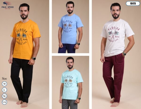 Polo Speed Pyjama homme manches courtes – Réf 15173 – Couleurs assorties