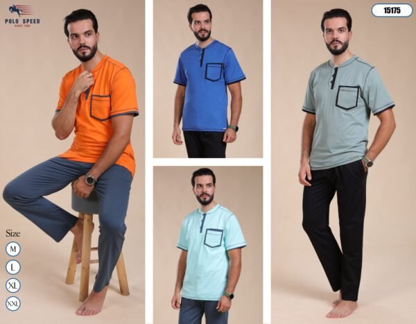 Polo Speed Pyjama homme manches courtes – Réf 15175 – Couleurs assorties