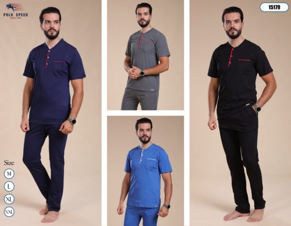 Polo Speed Pyjama homme manches courtes – Réf 15179 – Couleurs assorties