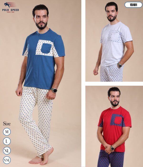 Polo Speed Pyjama homme manches courtes – Réf 15181 – Couleurs assorties