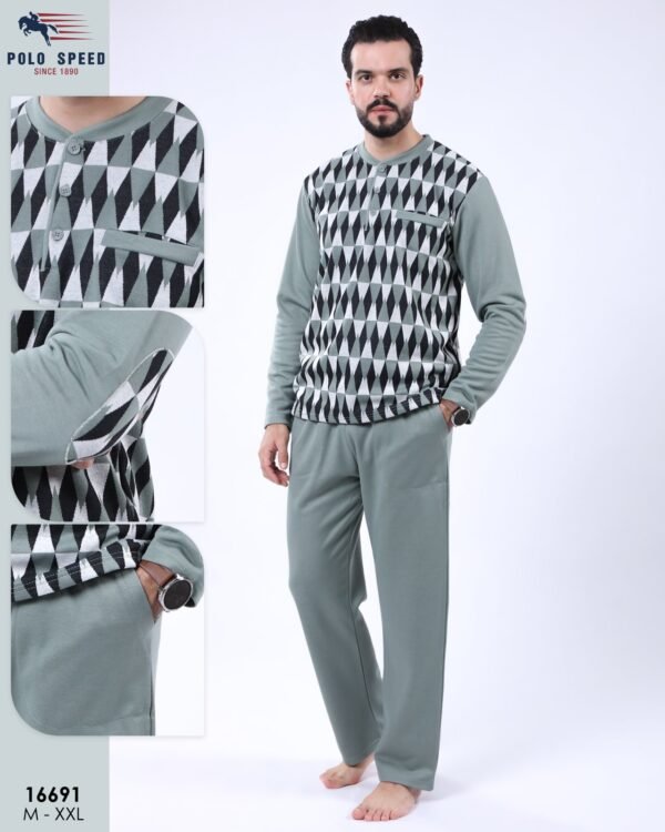 Polo Speed Pyjama homme jacquard – Réf 16691 – Vert d'eau