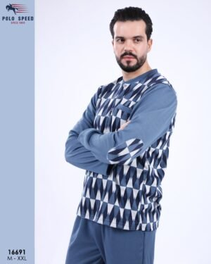 Polo Speed Pyjama homme jacquard – Réf 16691 – Bleu jean