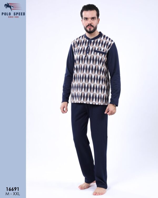 Polo Speed Pyjama homme jacquard – Réf 16691 – Bleu marine