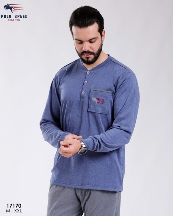 Polo Speed Pyjama homme – Réf 17170 – Bleu jean