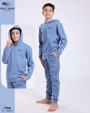 Polo Speed Survêtement garçon à capuche – Réf 17466 – Bleu jean