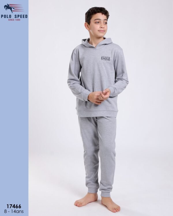 Polo Speed Survêtement garçon à capuche – Réf 17466 – Gris clair Polo Speed Survêtement garçon à capuche – Réf 17466 – Gris clair
