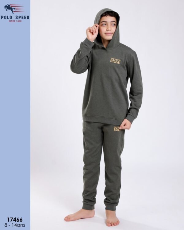 Polo Speed Survêtement garçon à capuche – Réf 17466 – Vert kaki Polo Speed Survêtement garçon à capuche – Réf 17466 – Vert kaki