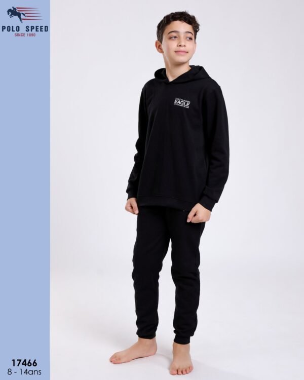Polo Speed Survêtement garçon à capuche – Réf 17466 – Noir Polo Speed Survêtement garçon à capuche – Réf 17466 – Noir