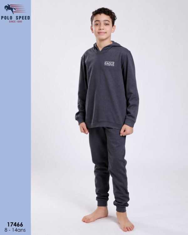 Polo Speed Survêtement garçon à capuche – Réf 17466 – Gris anthracite Polo Speed Survêtement garçon à capuche – Réf 17466 – Gris anthracite