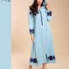Tradi Chic Djellaba à capuche – Réf 10952 – Bleu ciel