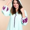 Tradi Chic Djellaba à capuche – Réf 10952 – Vert d'eau