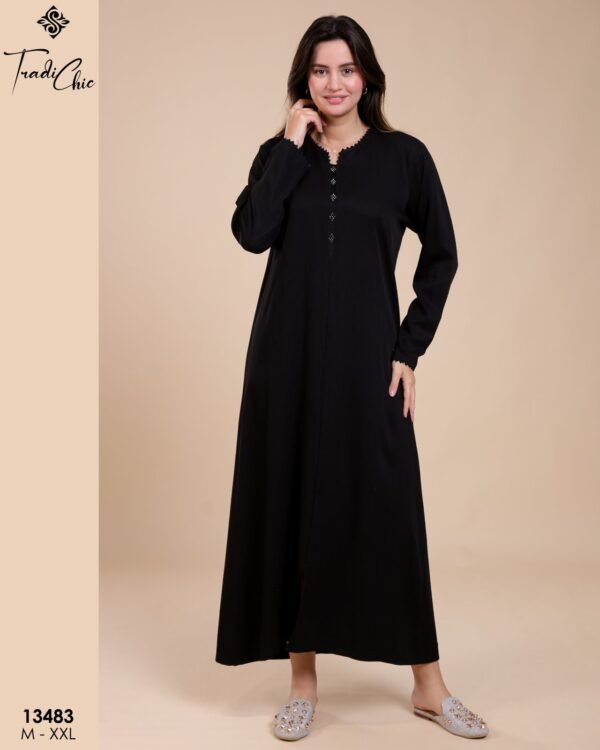 Tradi Chic Caftan d'intérieur – Réf 13483 – Noir