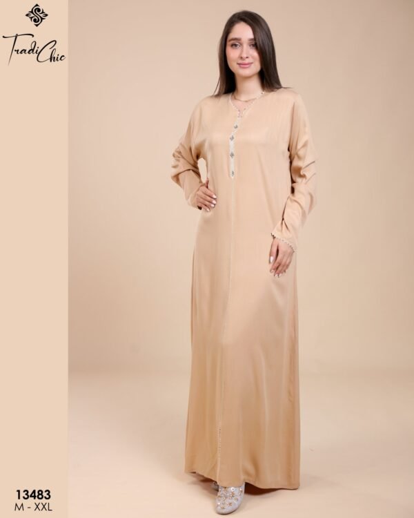 Tradi Chic Caftan d'intérieur – Réf 13483 – Beige