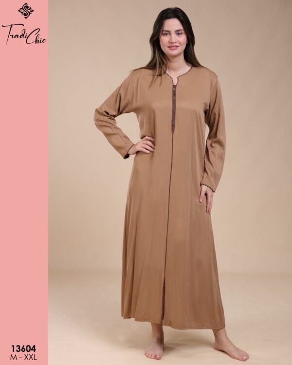 Tradi Chic Caftan d'intérieur – Réf 13604 – Camel Tradi Chic Caftan d'intérieur – Réf 13604 – Camel