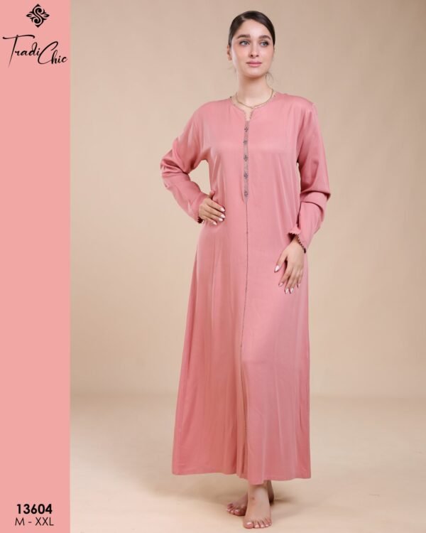 Tradi Chic Caftan d'intérieur – Réf 13604 – Vieux rose Tradi Chic Caftan d'intérieur – Réf 13604 – Vieux rose