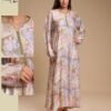 Tradi Chic Caftan d'intérieur fleuri – Réf 13653 – Beige fleuri