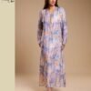 Tradi Chic Caftan d'intérieur fleuri – Réf 13653 – Lilas fleuri