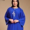 Tradi Chic Caftan d'intérieur brodé – Réf 14157 – Bleu roi
