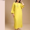 Tradi Chic Caftan d'intérieur brodé – Réf 14157 – Jaune