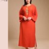 Tradi Chic Caftan d'intérieur brodé – Réf 14157 – Orange