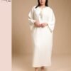 Tradi Chic Caftan d'intérieur brodé – Réf 14157 – Écru