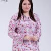 Tradi Chic Robe d'intérieur longue fleurie brodée – Réf 17972 – Lilas fleuri