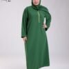 Tradi Chic Robe de prière brodée avec voile – Réf 18128 – Vert