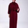Tradi Chic Robe de prière avec voile à volant – Réf 18160 – Bordeaux
