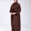 Tradi Chic Robe de prière avec voile à volant – Réf 18160 – Marron
