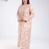 Tradi Chic Robe d'intérieur longue imprimée brodée – Réf 18187 – Moutarde imprimé