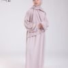 Tradi Chic Ensemble robe de prière et foulard fille – Réf 18663 – Gris rosé