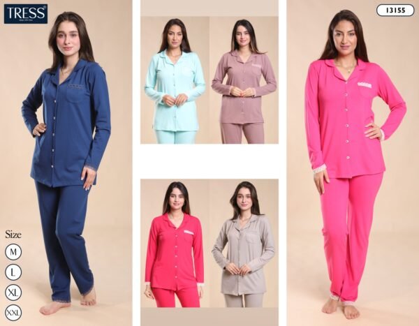 Tress Pyjama boutonné – Réf 13155 – Couleurs assorties