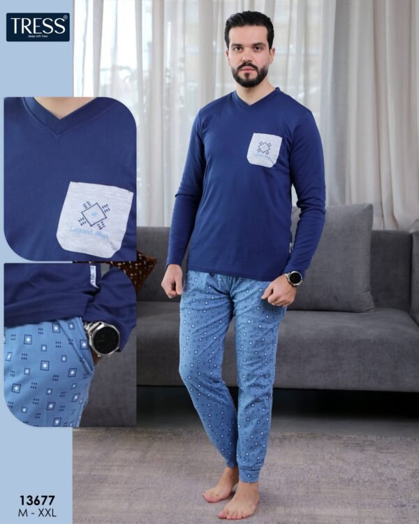 Tress Pyjama homme – Réf 13677 – Bleu marine