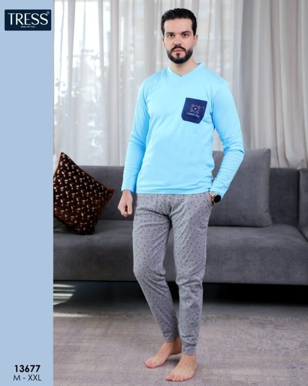 Tress Pyjama homme – Réf 13677 – Turquoise