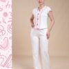 Tress Pyjama boutonné à volants – Réf 15204 – Blanc