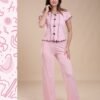 Tress Pyjama boutonné à volants – Réf 15204 – Rose