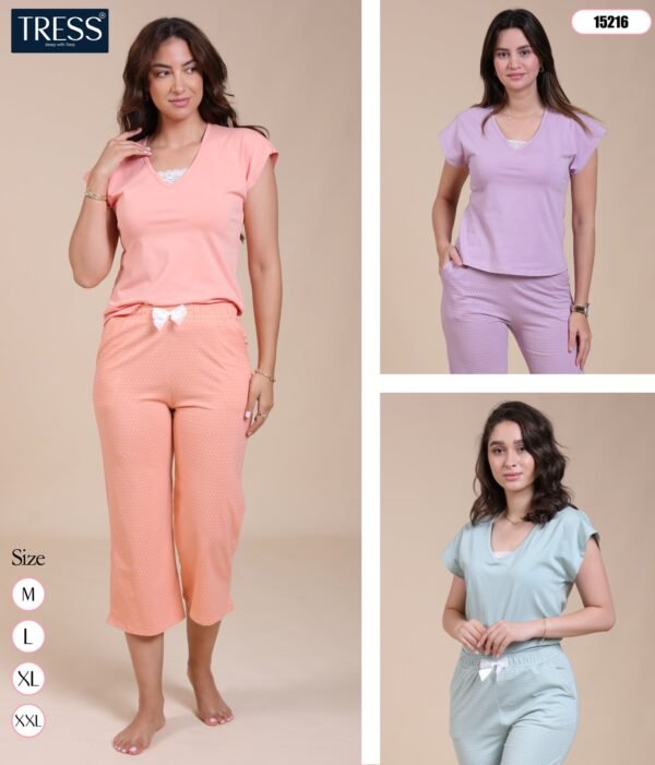 Tress Pyjama pantacourt – Réf 15216 – Couleurs assorties