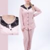 Tress Pyjama boutonné dentelle – Réf 16492 – Rose