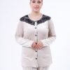 Tress Pyjama boutonné dentelle – Réf 16492 – Beige