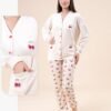 Tress Pyjama boutonné cerises – Réf 16495 – Écru