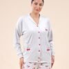 Tress Pyjama boutonné cerises – Réf 16495 – Gris clair