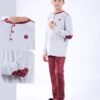 Tress Pyjama garçon velours – Réf 16694 – Gris clair bordeaux