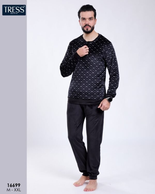 Tress Pyjama homme velours – Réf 16699 – Noir