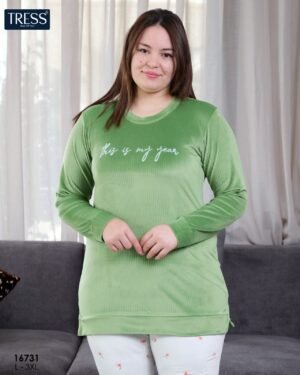 Tress Pyjama velours côtelé – Réf 16731 – Vert