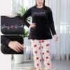 Tress Pyjama velours imprimé fraises – Réf 16760 – Noir