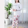 Tress Pyjama velours imprimé fraises – Réf 16760 – Gris clair
